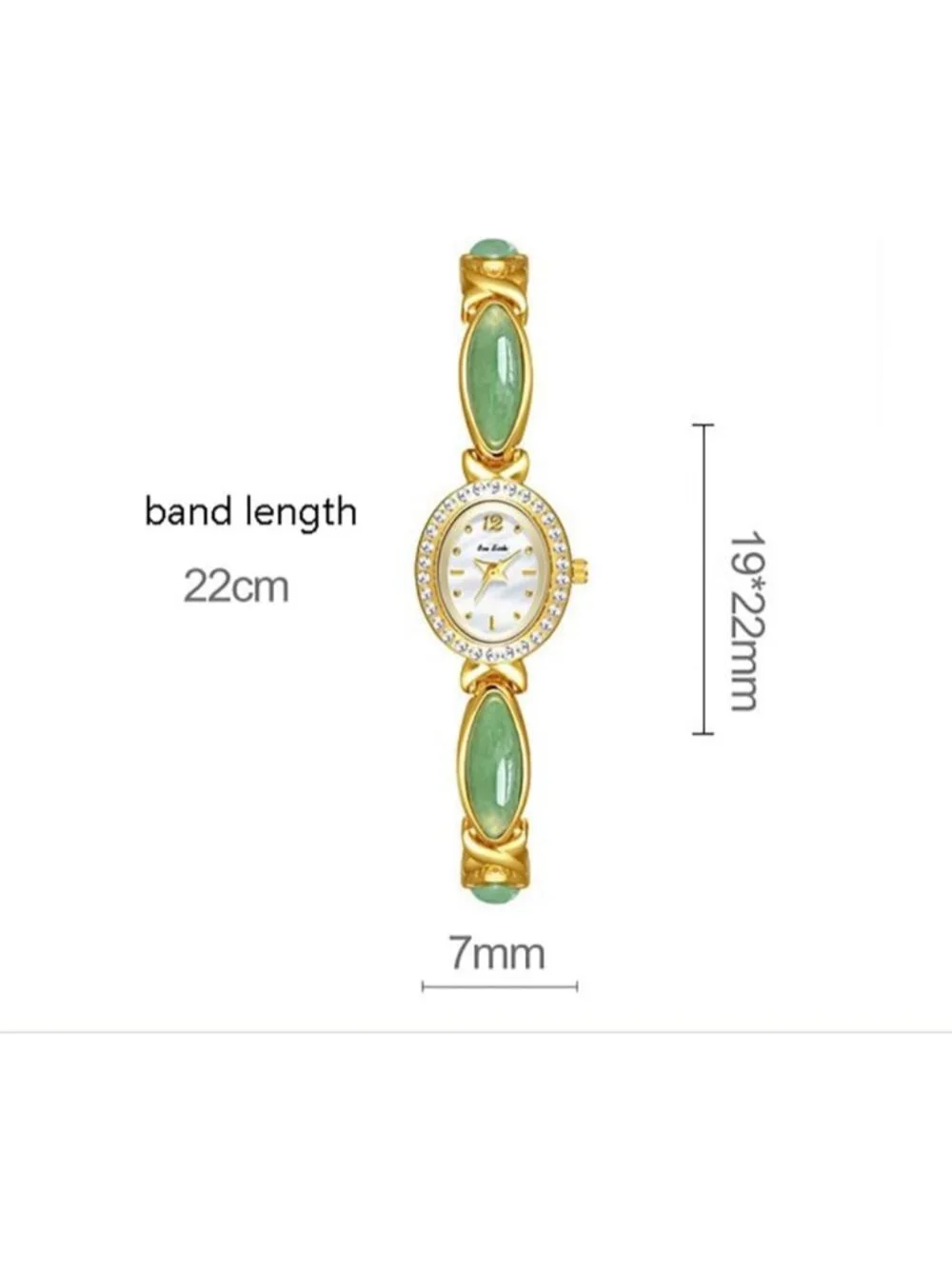 Women's Brown White Gold-Tone Bracelet Small Oval Face Vintage Dress Wrist Watch